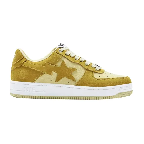 A Bathing APE , Yellow Suede Low Top Sneakers ,Multicolor male, Sizes: