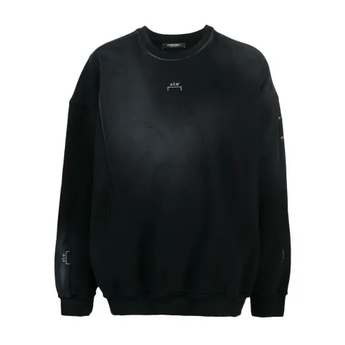 A-Cold-Wall , Black Sweaters with Washed Crew Neck ,Black male, Sizes:
