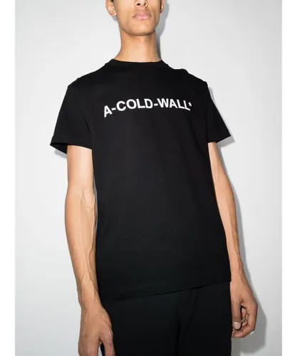 A-COLD-WALL* Mens Essentials Logo-print Cotton T-shirt in Black