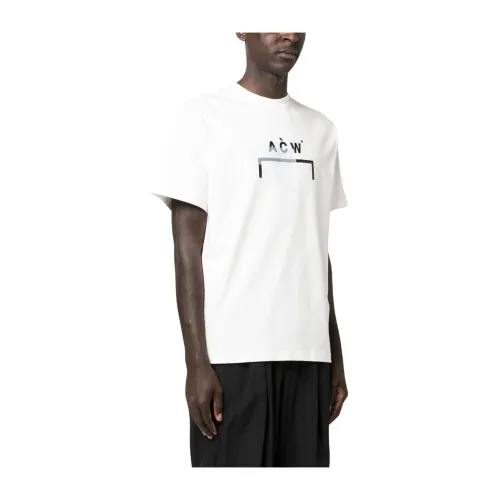 A-Cold-Wall , White T-shirts and Polos with Strata Bracket ,White male, Sizes: