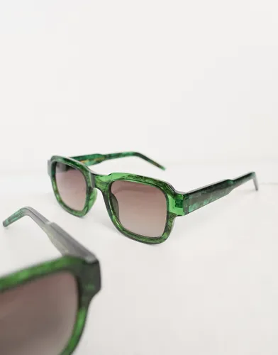 A. Kjaerbede Halo square festival sunglasses in green marble transparent