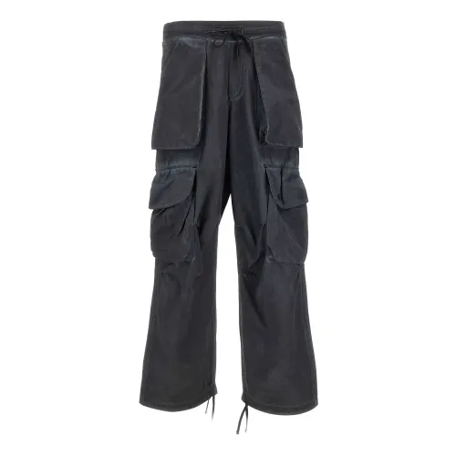A Paper Kid , Black Cargo Trousers ,Black male, Sizes: