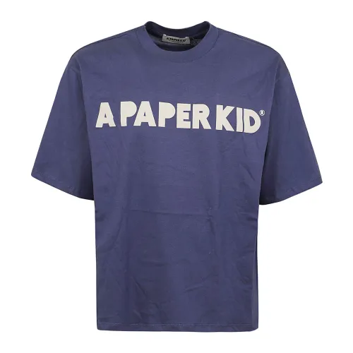 A Paper Kid , Blue Unisex T-Shirt ,Blue male, Sizes: