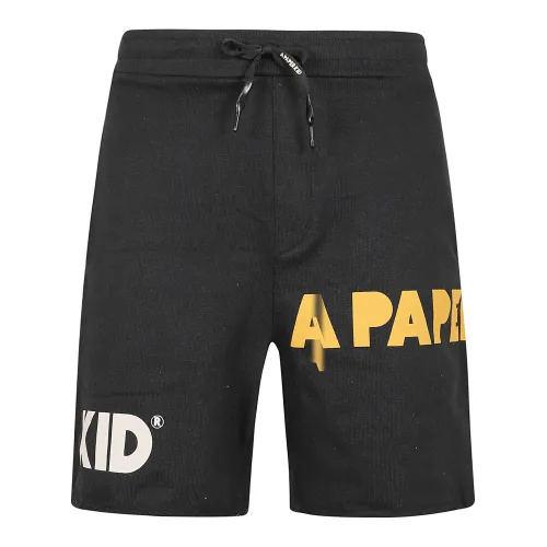 A Paper Kid , Men's Clothing Shorts Black Ss24 ,Black male, Sizes: