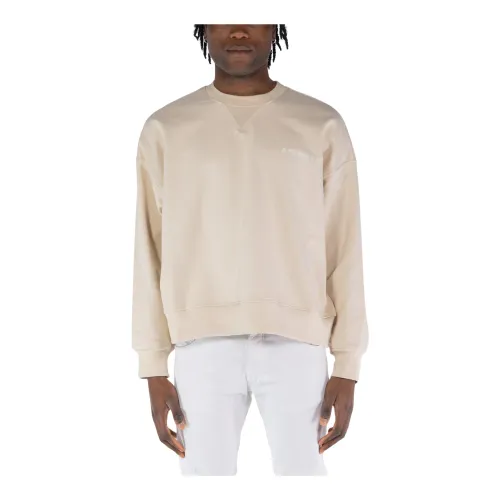 A Paper Kid , Printed Crewneck Sweatshirt ,Beige male, Sizes: