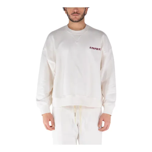 A Paper Kid , Printed Crewneck Sweatshirt ,White male, Sizes: