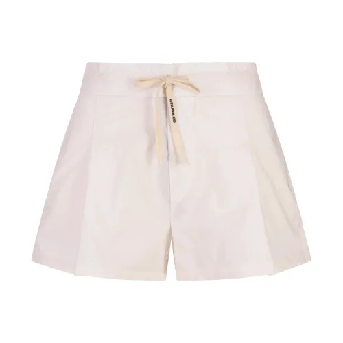 A Paper Kid , White Cotton Poplin Elasticated Waist Shorts ,White female, Sizes: