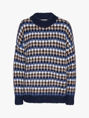 A-VIEW Patrisia Pullover Abstract Jumper - Sand/Navy - Female