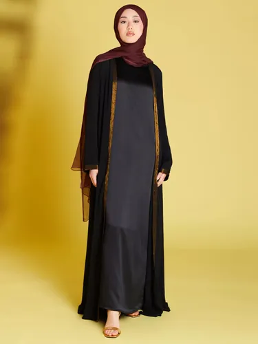 Aab Satin Slip Dress, Black - Black - Female