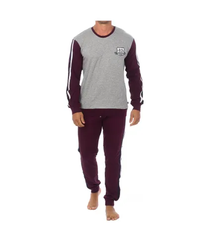 Abanderado Mens long-sleeved winter pajamas A0CHG-1W3 - Grey