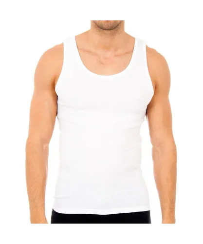 Abanderado Mens Undershirt with wide straps 0300 men - White Cotton