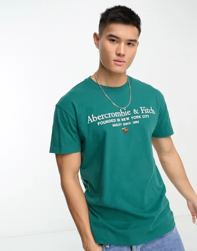Abercrombie & Fitch heritage logo t-shirt in mid green