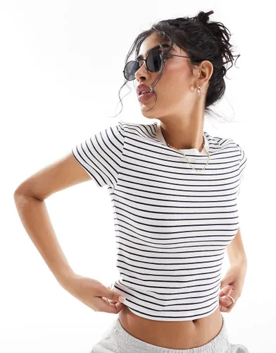 Abercrombie & Fitch striped t-shirt in white