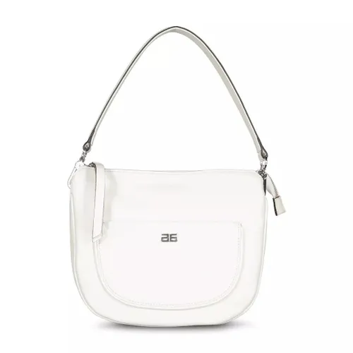 Abro Crossbody Bags - Hobo Bag Clara aus genarbtem Leder 48104550498650 - white - Crossbody Bags for ladies