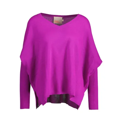 Absolut Cashmere , Stylish Trui for a Trendy Look ,Purple female, Sizes: