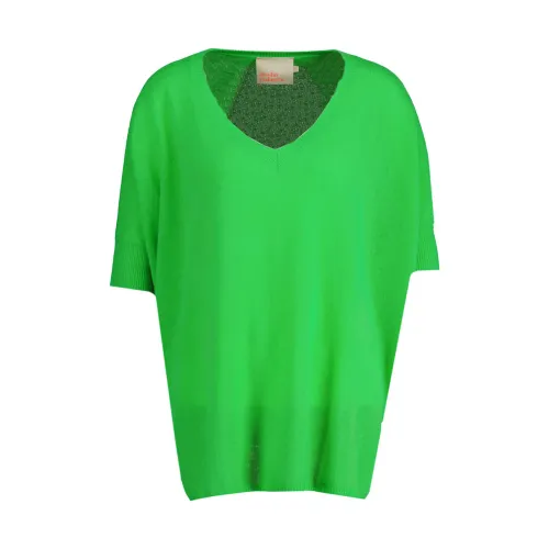Absolut Cashmere , V-neck Knitwear ,Green female, Sizes: