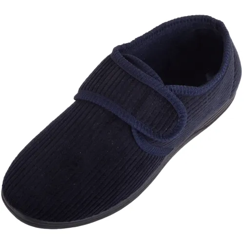 ABSOLUTE FOOTWEAR Mens Slip On Touch and Close Stripe