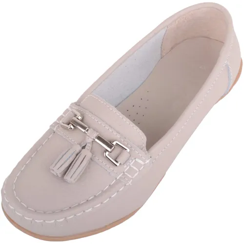 ABSOLUTE FOOTWEAR Womens Slip On Casual Wide Fit Leather