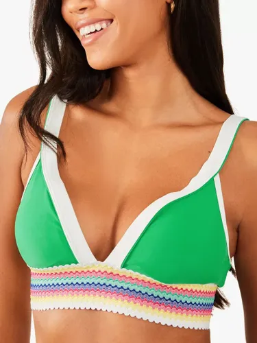 Accessorize Cross Elastic Bikini Top, Green - Green - Female