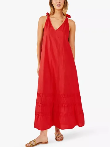 Accessorize Ruched Hem Sleeveless Maxi Dress, Red - Red - Female