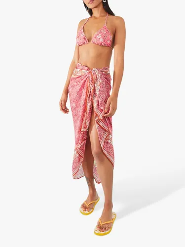 Accessorize Shell Print Triangle Bikini Top, Light Pink - Light Pink - Female
