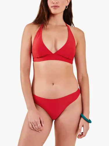 Accessorize Textured Triangle Bikini Top, Red - Red - Female