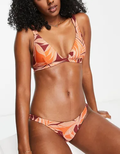 Accessorize triangle bikini top in tropical print-Multi