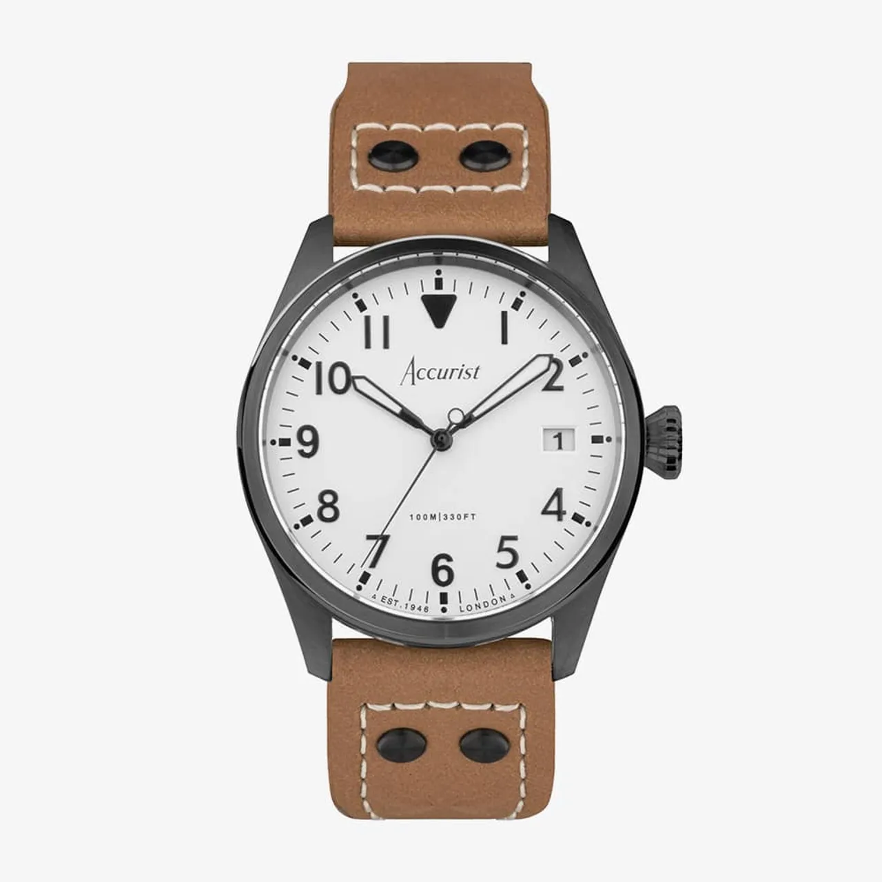 Accurist Aviation Tan Leather Watch 76003