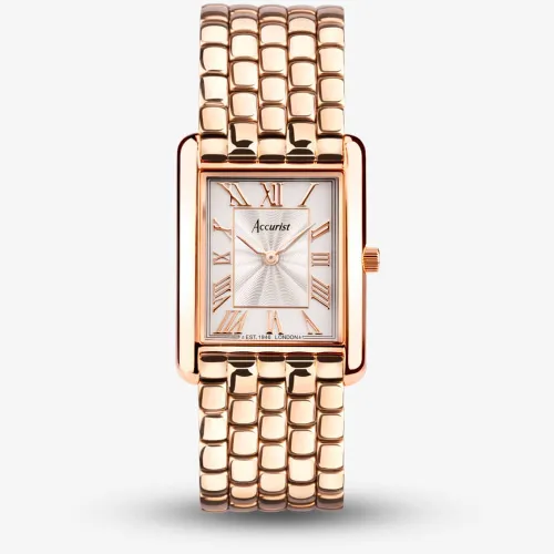 Accurist Rectangle Rose Gold Plated Watch 71011