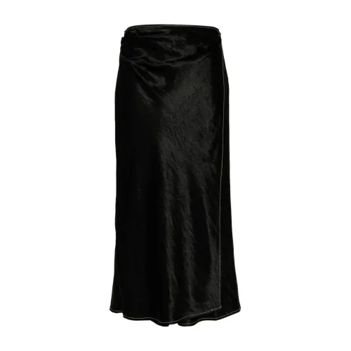 Acne Studios , Black Satin Wrap Skirt ,Black female, Sizes: