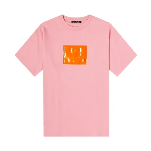 Acne Studios , Exford Inflate Logo T-Shirt ,Pink female, Sizes:
