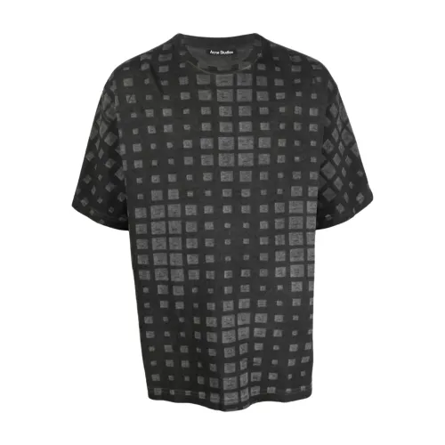 Acne Studios , Exford Optical Logo T-Shirt ,Black male, Sizes: