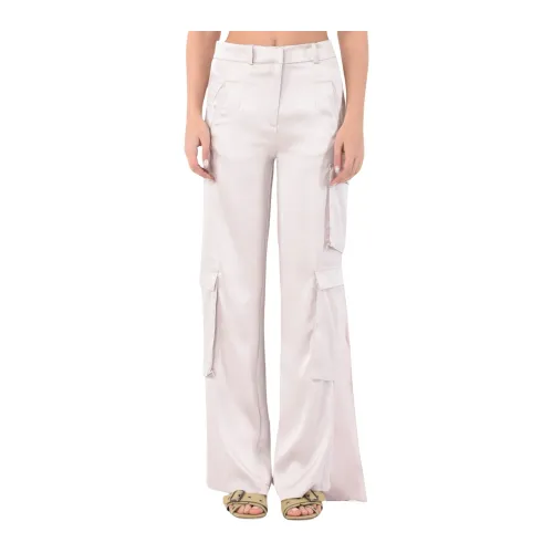 Actualee , Wide Trousers ,Beige female, Sizes: