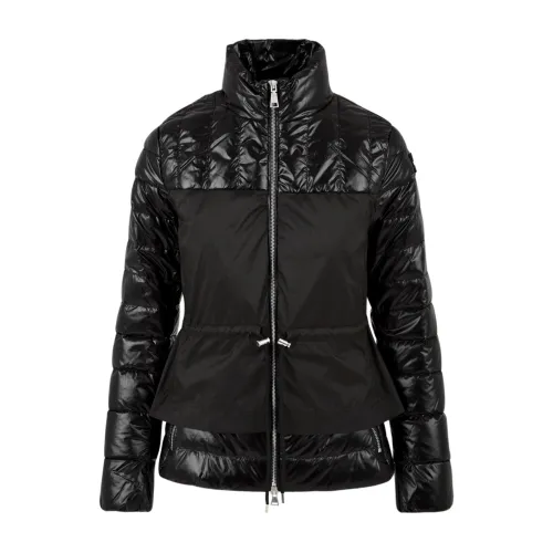 add , Black Zip-Up Coat with Adjustable Waist ,Black female, Sizes: