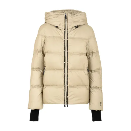 add , Front Zip Hooded Jacket ,Beige female, Sizes: