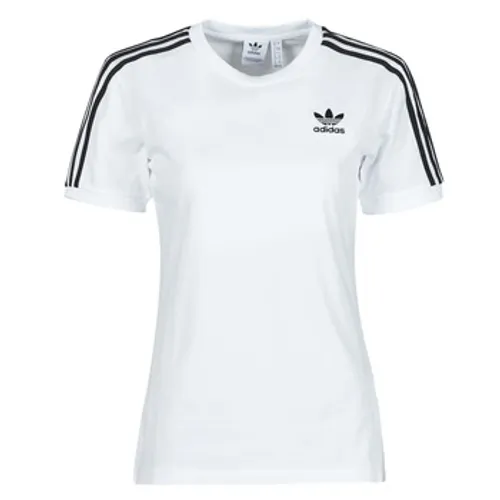adidas  3 STRIPES TEE  women's T shirt in White