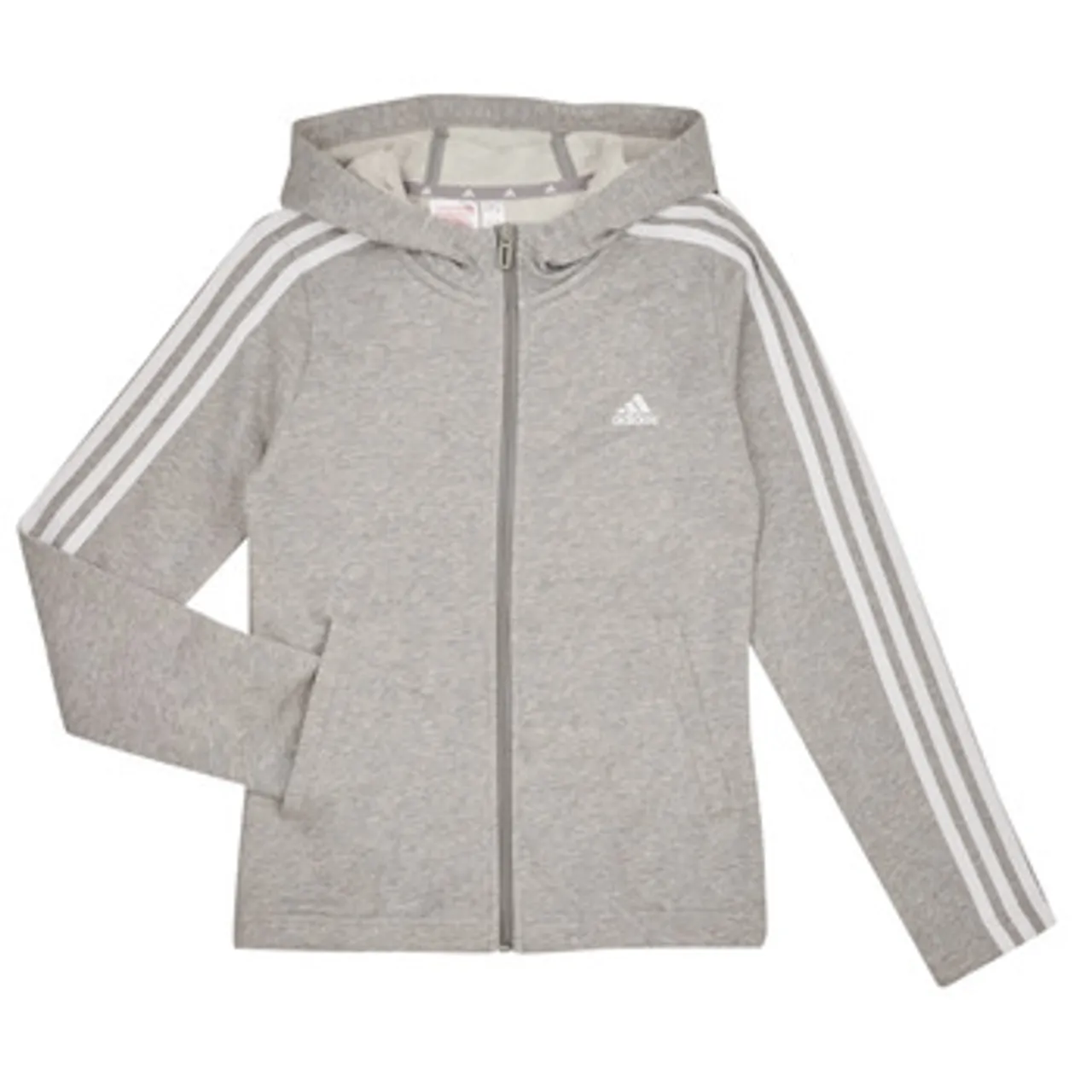 adidas  3S FZ HD  girls's Children's Sweatshirt in Grey