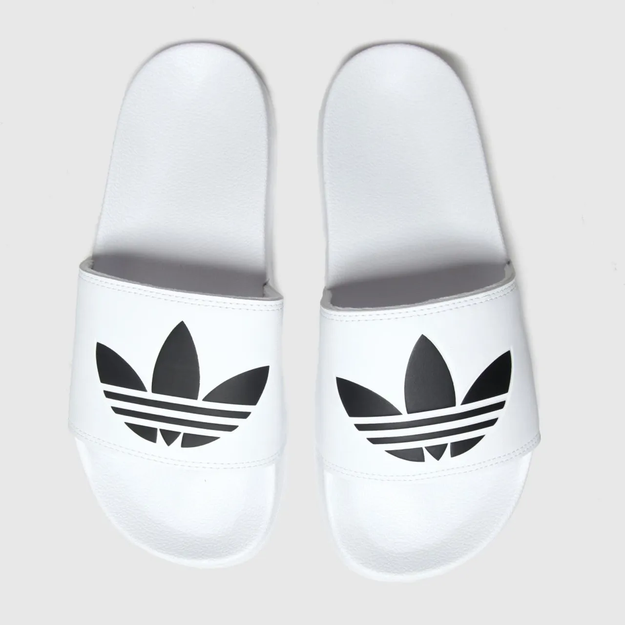 Adidas Adilette Lite Sandals In White & Black