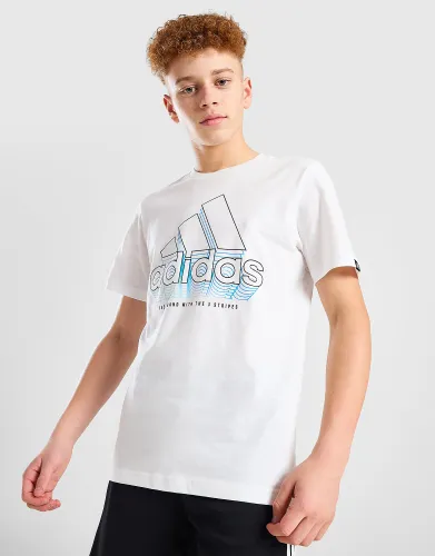 adidas Badge of Sport Fade Graphic T-Shirt Junior - White