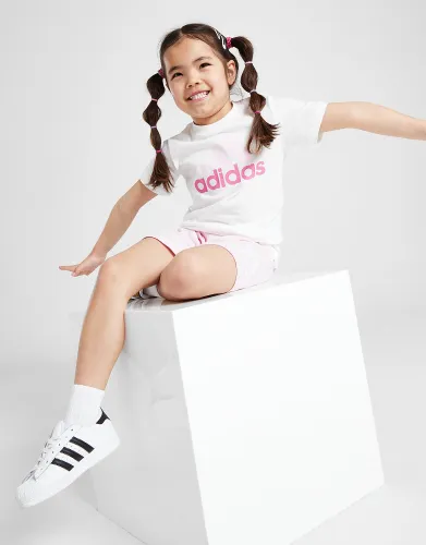 adidas Badge of Sport Logo T-Shirt/Shorts Set Children - White