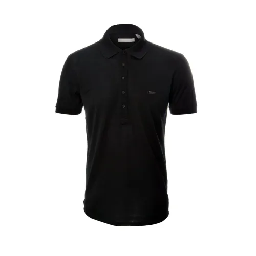 Adidas , Black Cotton Polo Shirt ,Black male, Sizes: