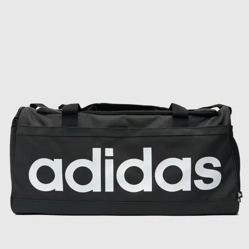 Adidas Black & White Linear Duffle, Size: One Size