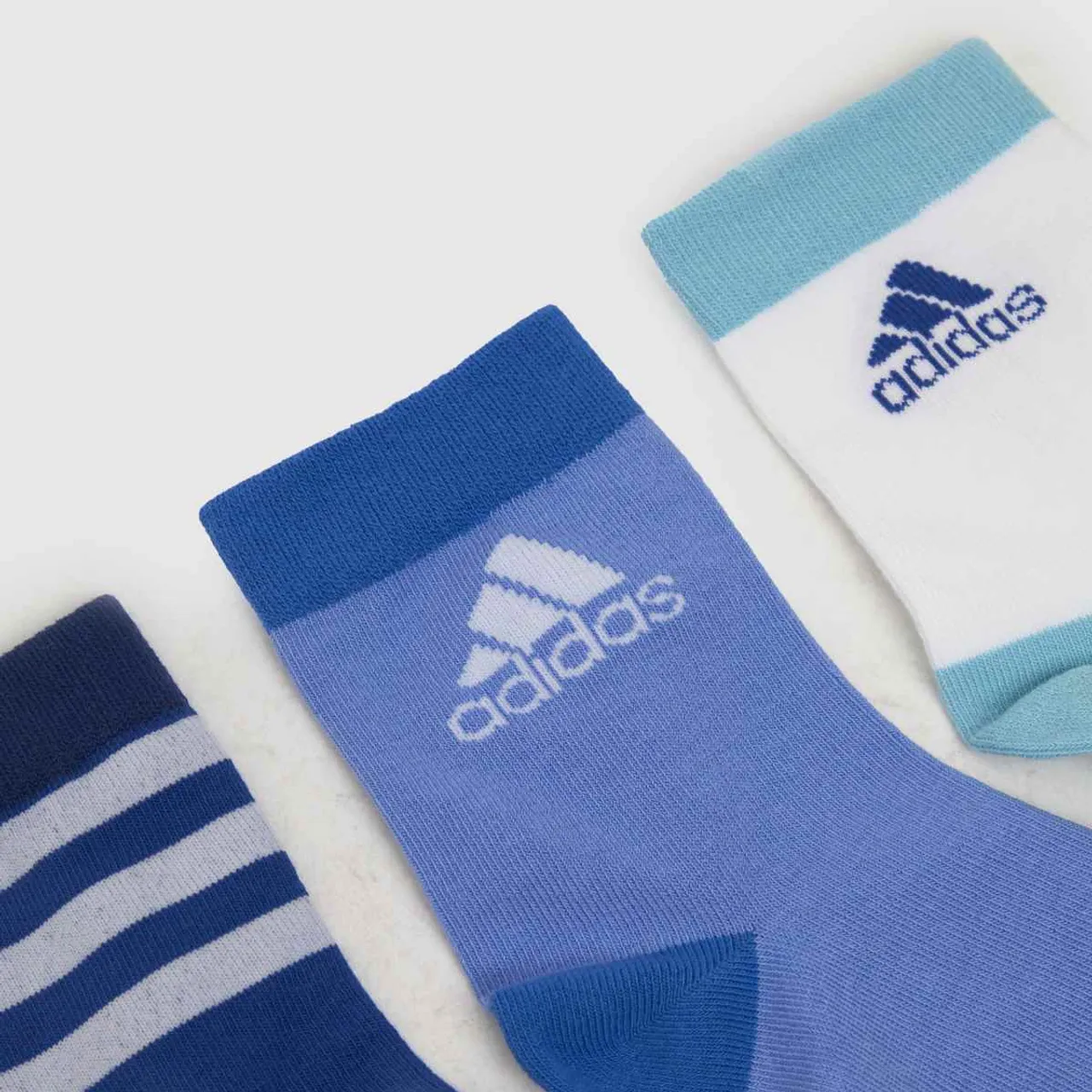 Adidas Blue Kids Ankle Socks 3 Pack