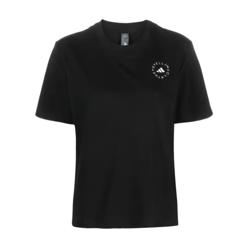 Adidas by Stella McCartney , Black TrueCasuals T-shirt with Logo Print ,Black female, Sizes: