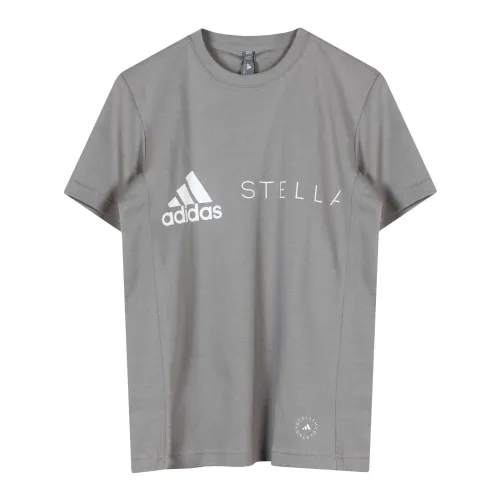 Adidas by Stella McCartney , Logo T-Shirt ,Gray female, Sizes: