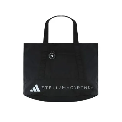 Adidas by Stella McCartney , Nylon Tote Bag with Logo Print ,Black female, Sizes: ONE SIZE