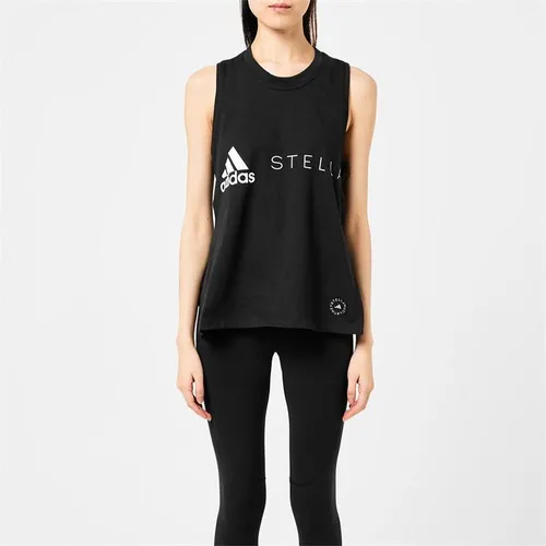 Adidas by Stella Mccartney Printed Logo Training Tank Top - Black