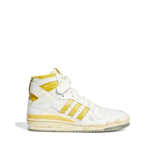 Adidas , Cloud White and Hazy Yellow Leather Sneakers ,White male, Sizes: