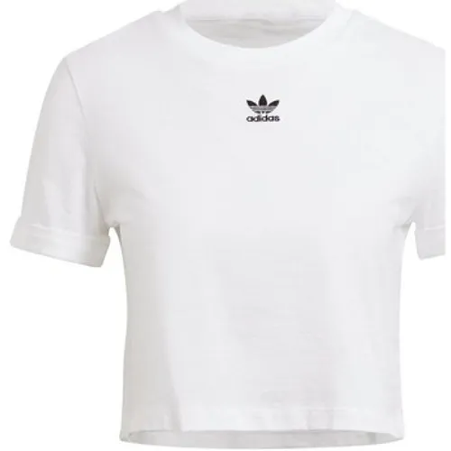 adidas  Crop Top  women's T shirt in White