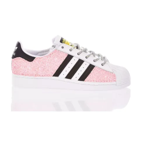 Adidas , Custom White Pink Sneakers Women ,Multicolor female, Sizes: 5 2/3 UK, 3 2/3 UK, 5 UK, 8 1/3 UK, 3 UK, 6 1/3 UK, 9 UK, 2 1/2 UK, 7 UK, 4 1/3 U